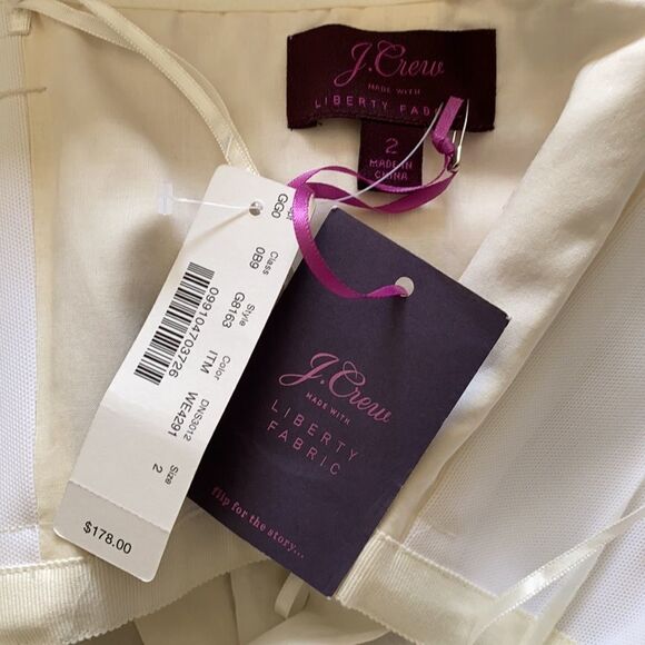 🔥 JCREW Liberty Fabric DRESS FLORAL BOW one shoulder New - Picture 11 of 11